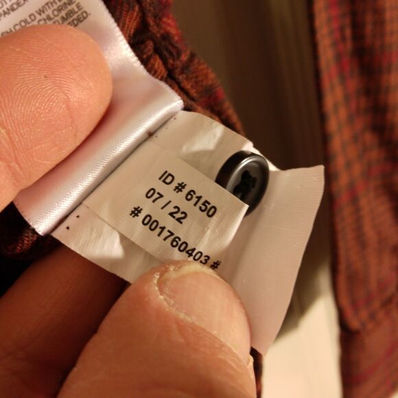 Express shirt mens M Medium brown long sleeve button check plaid stretch 6150 - Picture 8 of 9